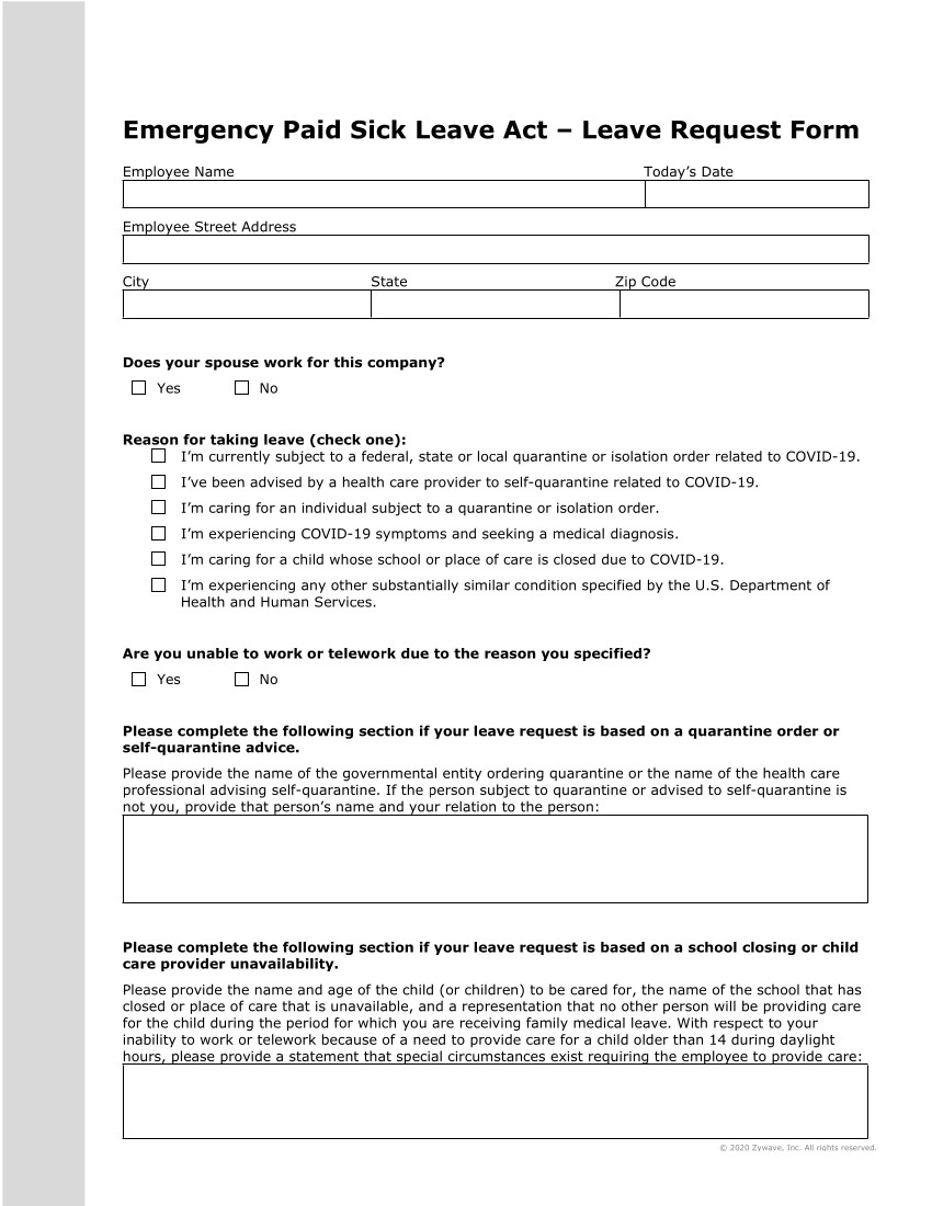 Leave Request Form Example